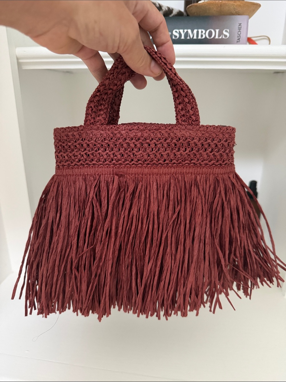 Zara Fringed Mini Burgundy Bag